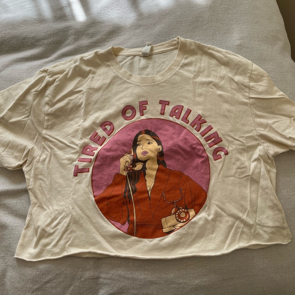 LEON tired of talking cropped t shirt